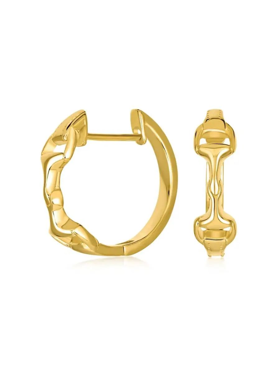 Серьги-кольца с мотивом удила, позолоченные Bling Jewelry