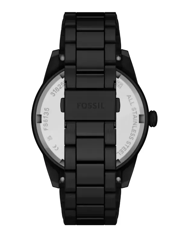 Мужские многофункциональные черные часы Pearson из нержавеющей стали, 42 мм Fossil — изображение 4 из 4, оттенок черный