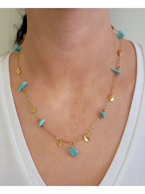 Короткое ожерелье Нефатари Minu Jewels — изображение 2 из 2, оттенок синий/золотистый