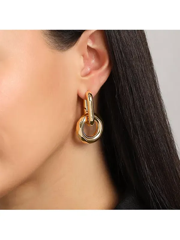 Современные серьги-кольца золотистого оттенка Bcbg — изображение 3 из 4, оттенок золото