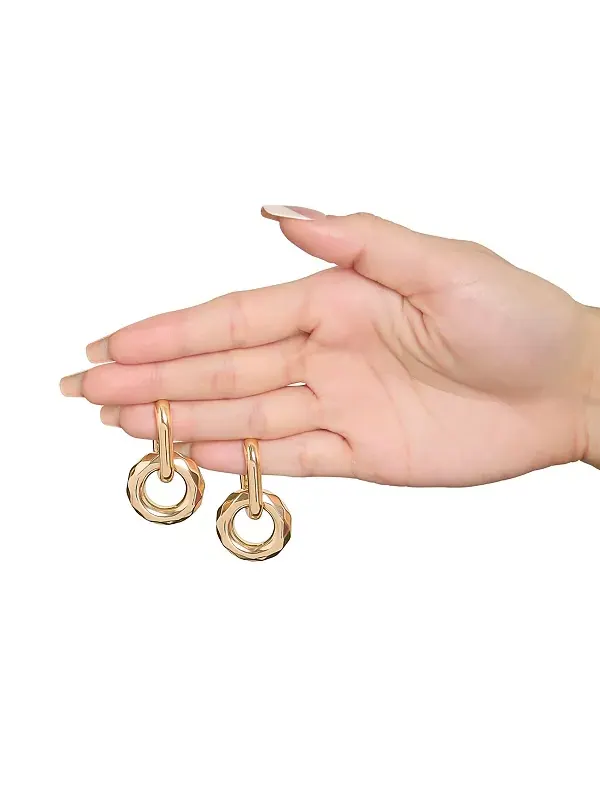 Современные серьги-кольца золотистого оттенка Bcbg — изображение 4 из 4, оттенок золото