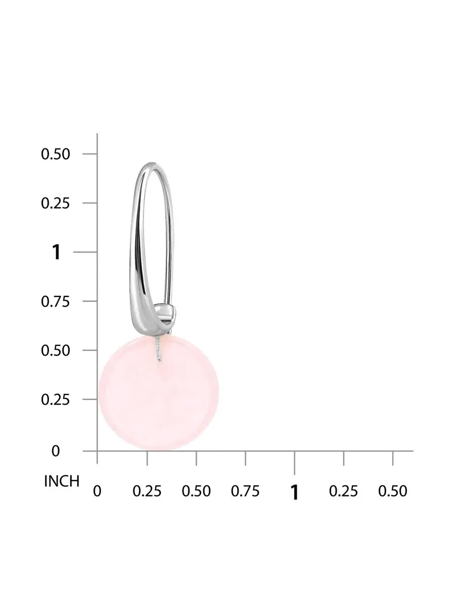 Серьги-гвоздики с подвеской из полудрагоценного камня, модель Genuine Stone Round Disc Hardwire — изображение 3 из 4