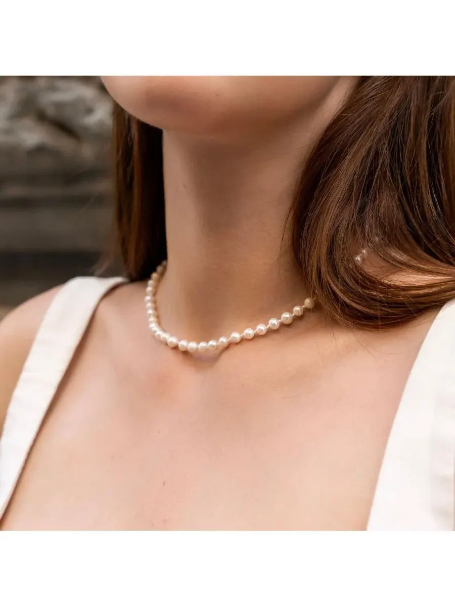 Колье из натурального жемчуга Small Natural Freshwater Real Pearl Strand Necklace Spero London — изображение 2 из 9