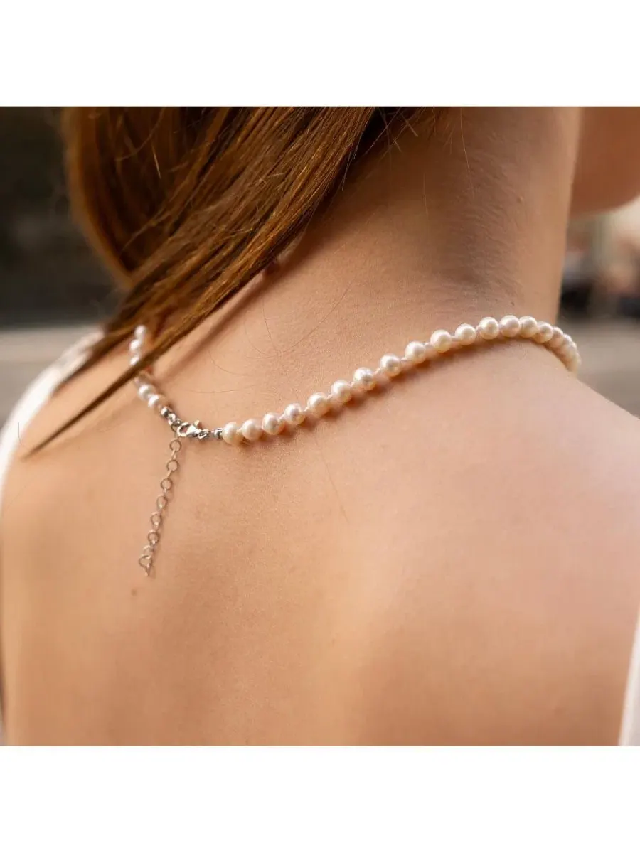 Колье из натурального жемчуга Small Natural Freshwater Real Pearl Strand Necklace Spero London — изображение 4 из 9