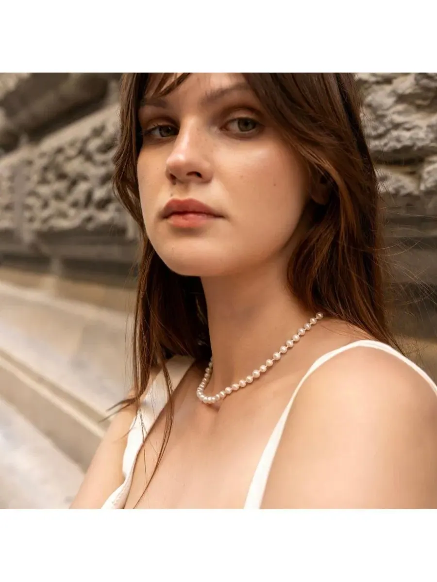 Колье из натурального жемчуга Small Natural Freshwater Real Pearl Strand Necklace Spero London — изображение 6 из 9