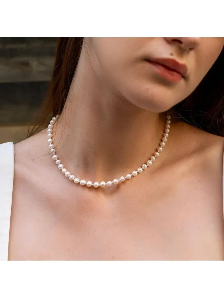 Колье из натурального жемчуга Small Natural Freshwater Real Pearl Strand Necklace Spero London — изображение 7 из 9