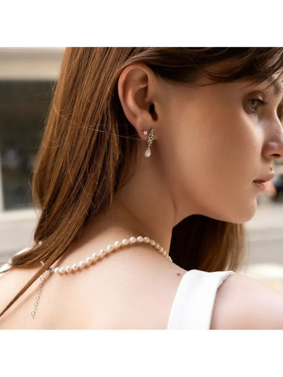 Колье из натурального жемчуга Small Natural Freshwater Real Pearl Strand Necklace Spero London — изображение 9 из 9