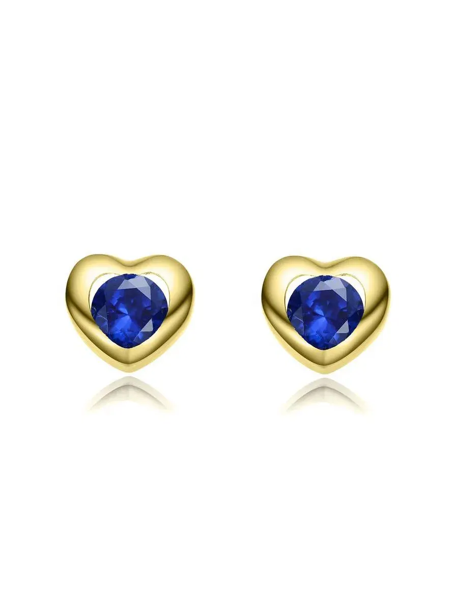 Серьги-гвоздики с сердцем из фианита, модель Brilliant Colored Cubic Zirconia Dainty Heart Stud — изображение 3 из 5