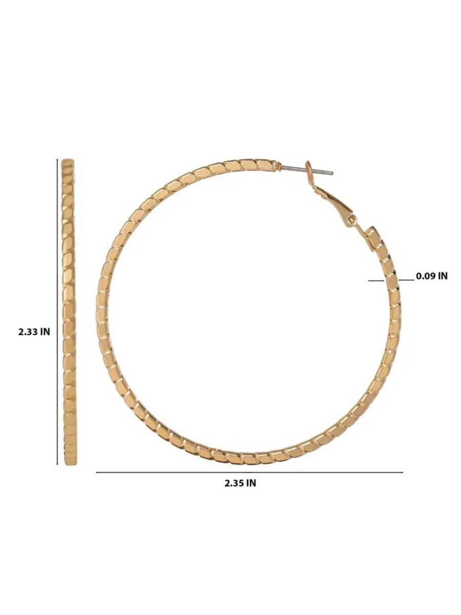 Серьги-кольца Omega с золотистым покрытием Jessica Simpson — изображение 6 из 6, оттенок золото