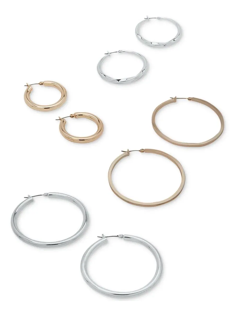 Серьги-кольца с золотистым покрытием DKNY — изображение 3 из 3, оттенок золото