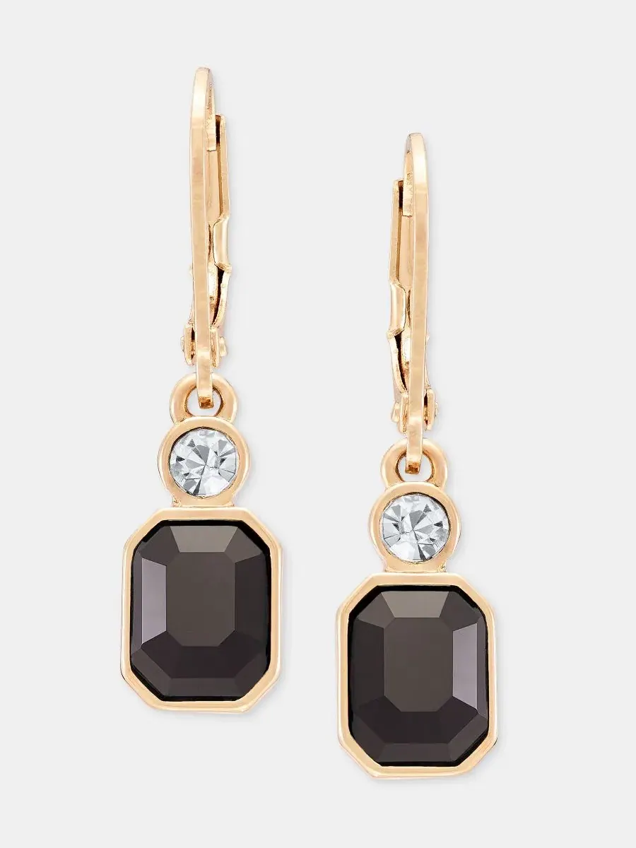 Серьги-подвески Crystal Drop Anne Klein — изображение 1 из 3, оттенок черный