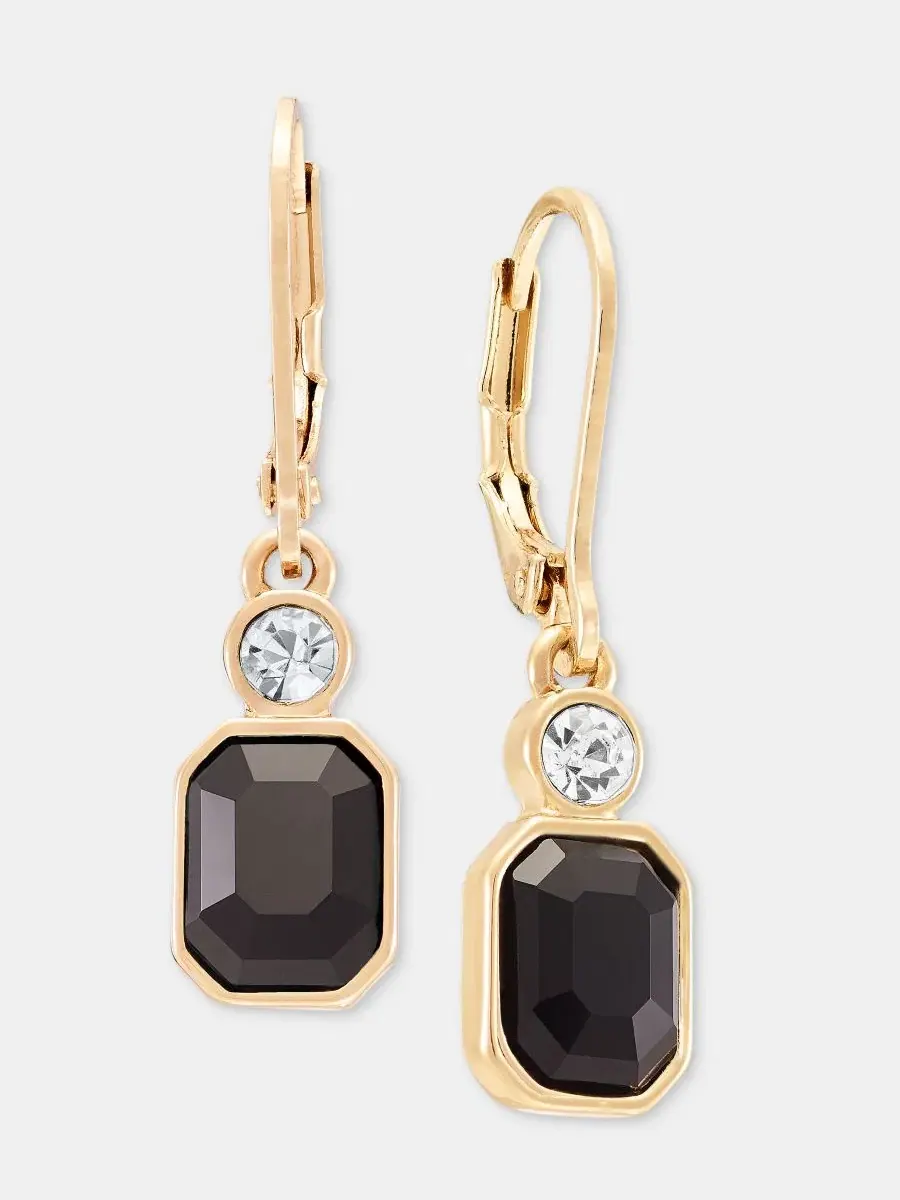 Серьги-подвески Crystal Drop Anne Klein — изображение 3 из 3, оттенок черный