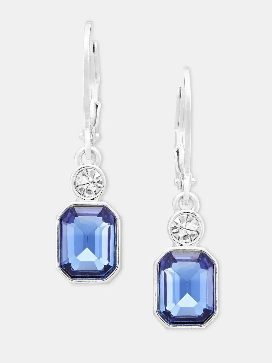 Серьги-подвески с кристаллами Anne Klein — изображение 1 из 4, оттенок синий