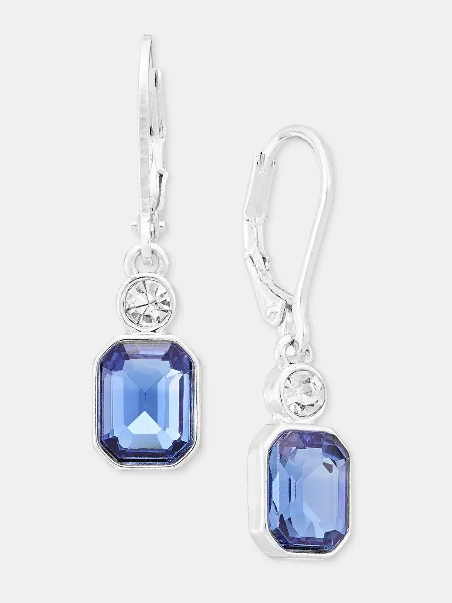 Серьги-подвески с кристаллами Anne Klein — изображение 2 из 4, оттенок синий