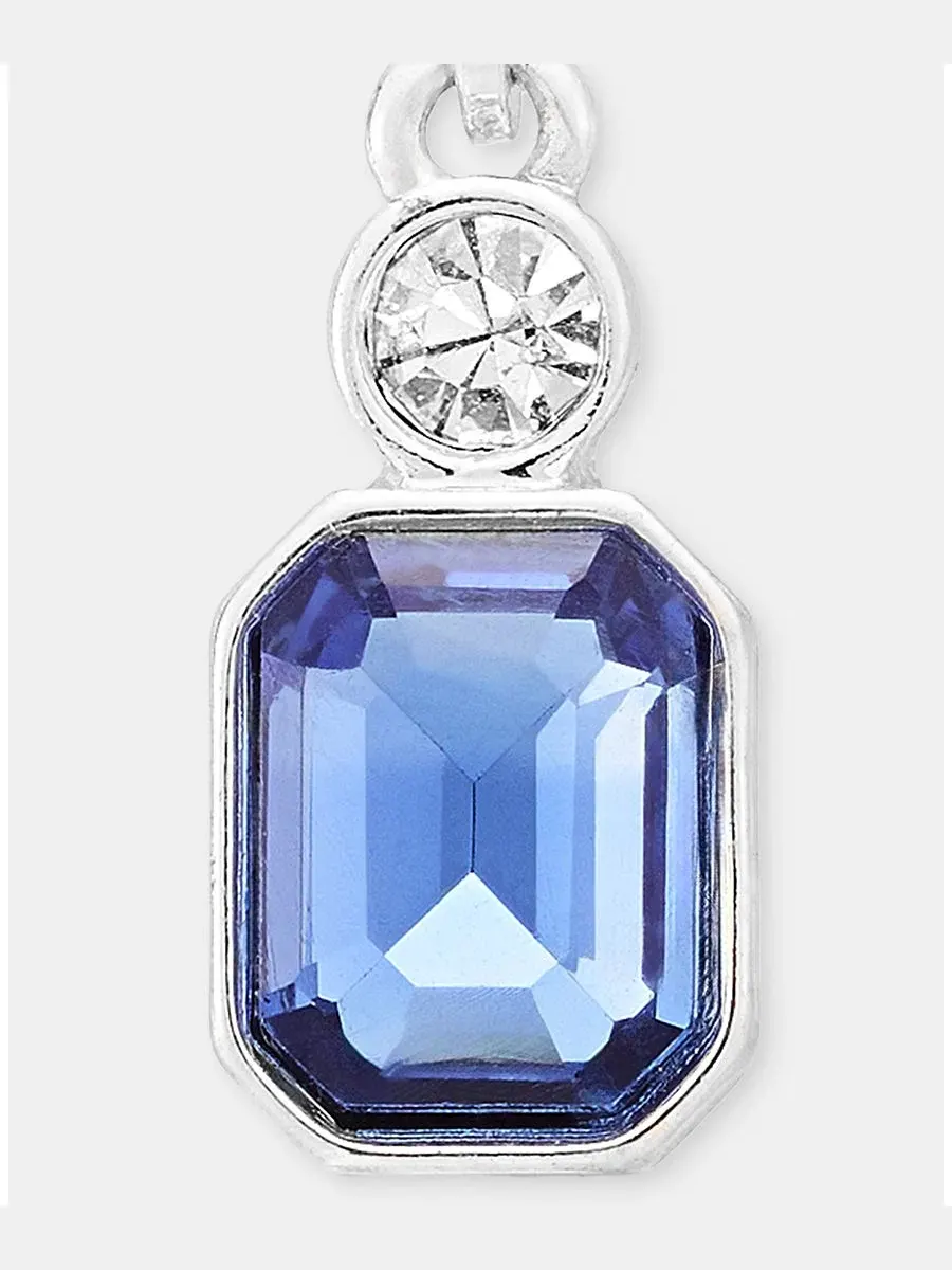 Серьги-подвески с кристаллами Anne Klein — изображение 4 из 4, оттенок синий