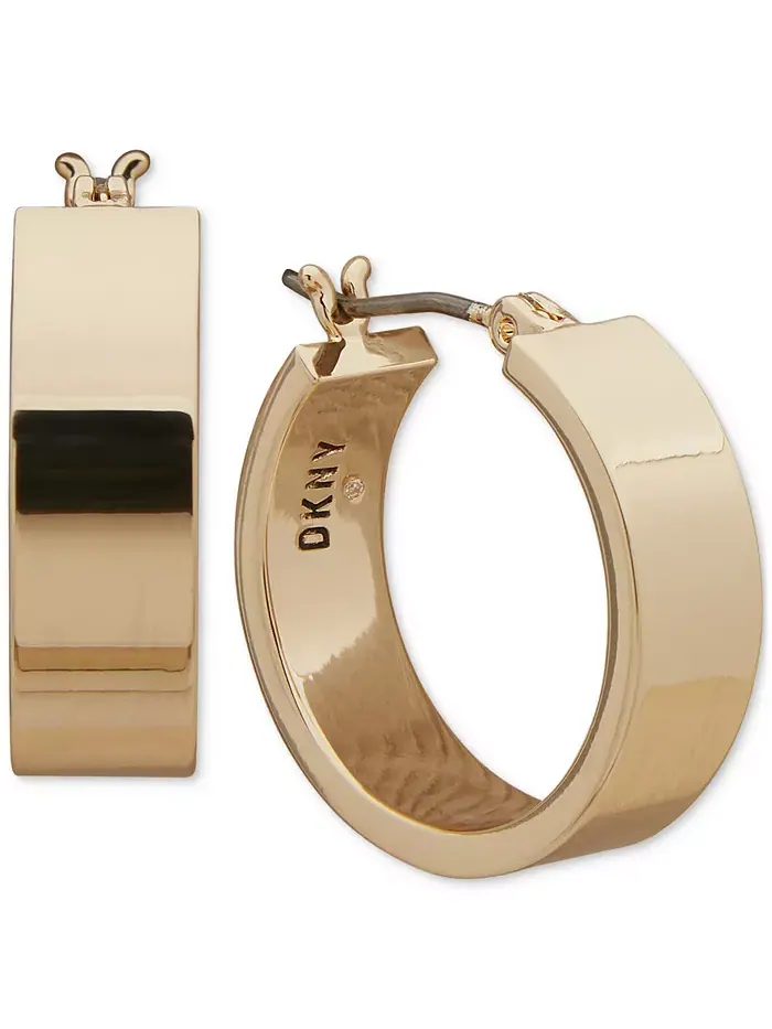 Широкие серьги-кольца Huggie Small, 1,6 см DKNY
