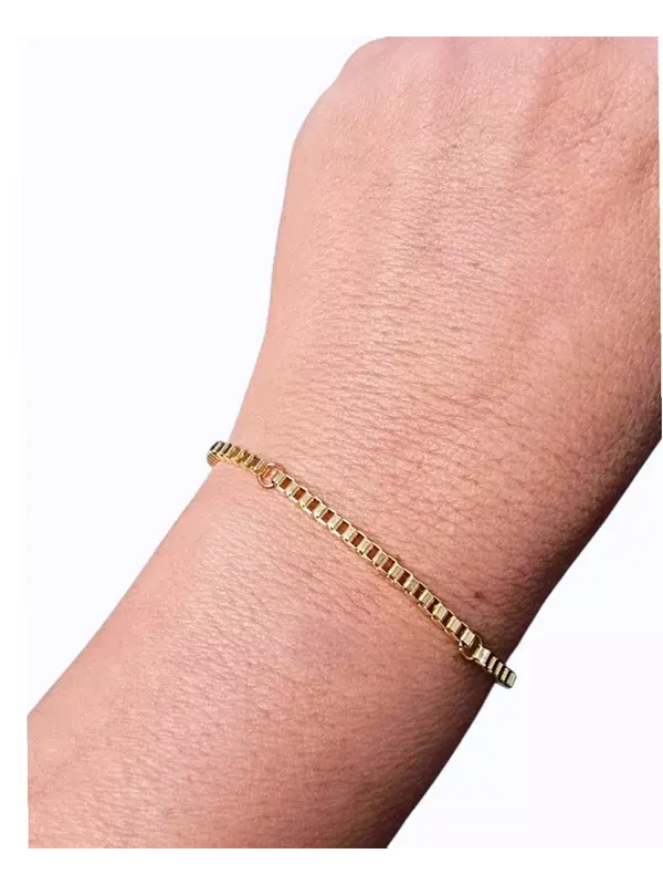 Браслет-Цепочка с цепочкой-коробкой золотого тона Minu Jewels — изображение 2 из 2