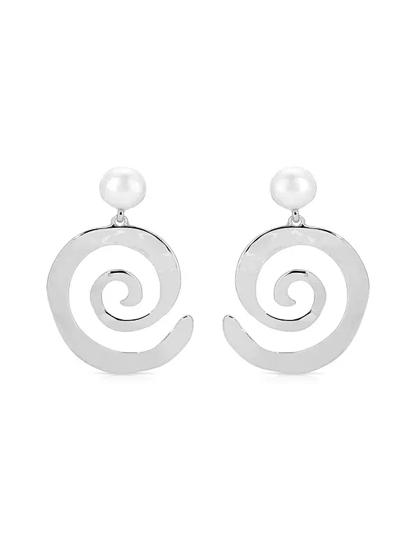 Серьги-Подвески из перламутра Aura Swirl Ettika — изображение 1 из 3, оттенок серебряный