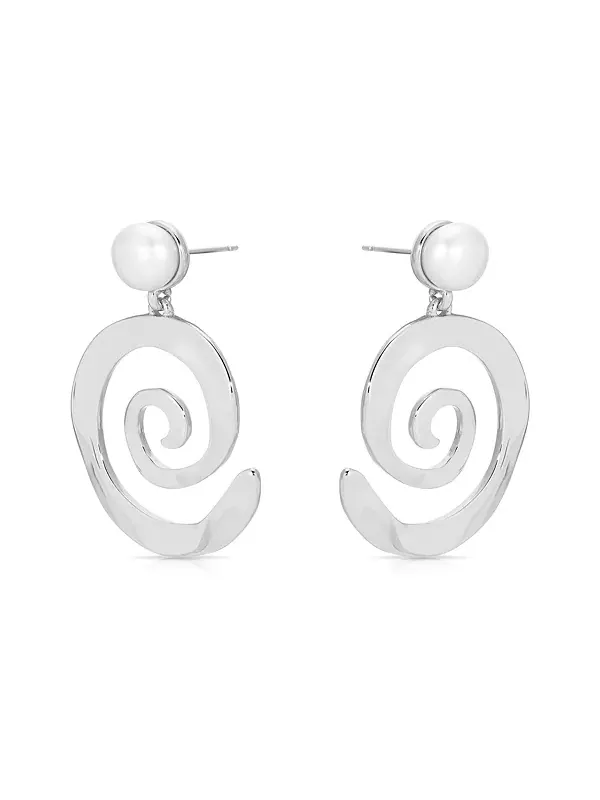 Серьги-Подвески из перламутра Aura Swirl Ettika — изображение 2 из 3, оттенок серебряный