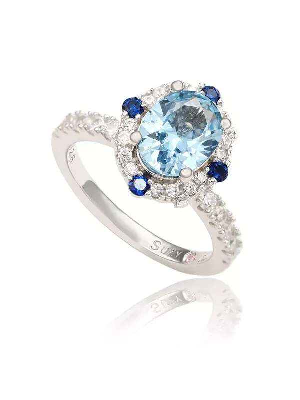 Кольцо Suzy Levian из стерлингового серебра с овальным кубическим цирконием Suzy Levian New York — изображение 1 из 3