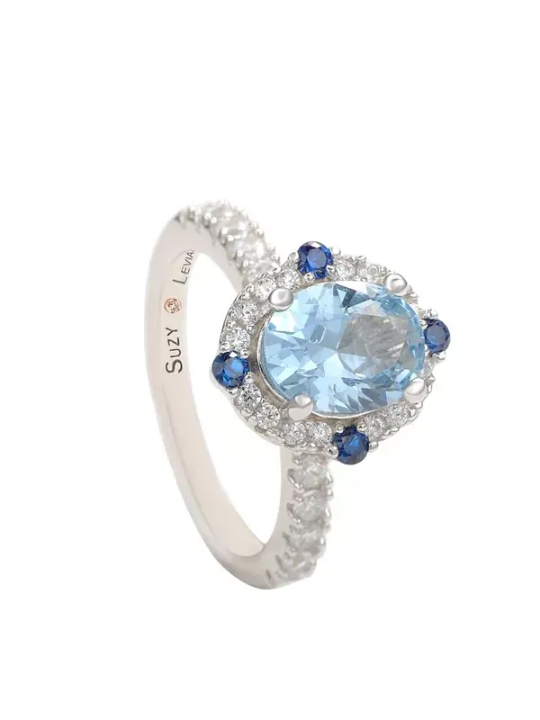 Кольцо Suzy Levian из стерлингового серебра с овальным кубическим цирконием Suzy Levian New York — изображение 3 из 3