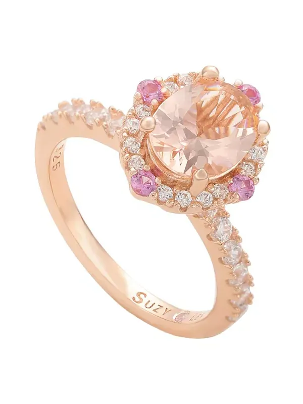 Кольцо Suzy Levian из стерлингового серебра с овальным кубическим цирконием Suzy Levian New York