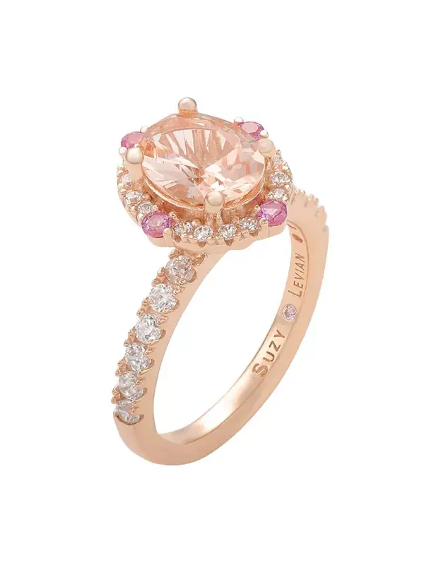 Кольцо Suzy Levian из стерлингового серебра с овальным кубическим цирконием Suzy Levian New York — изображение 2 из 3