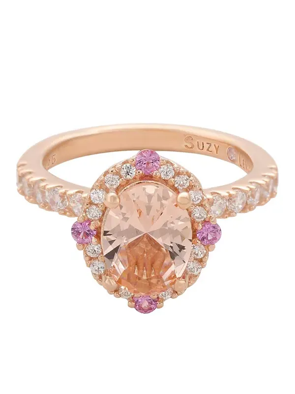 Кольцо Suzy Levian из стерлингового серебра с овальным кубическим цирконием Suzy Levian New York — изображение 3 из 3