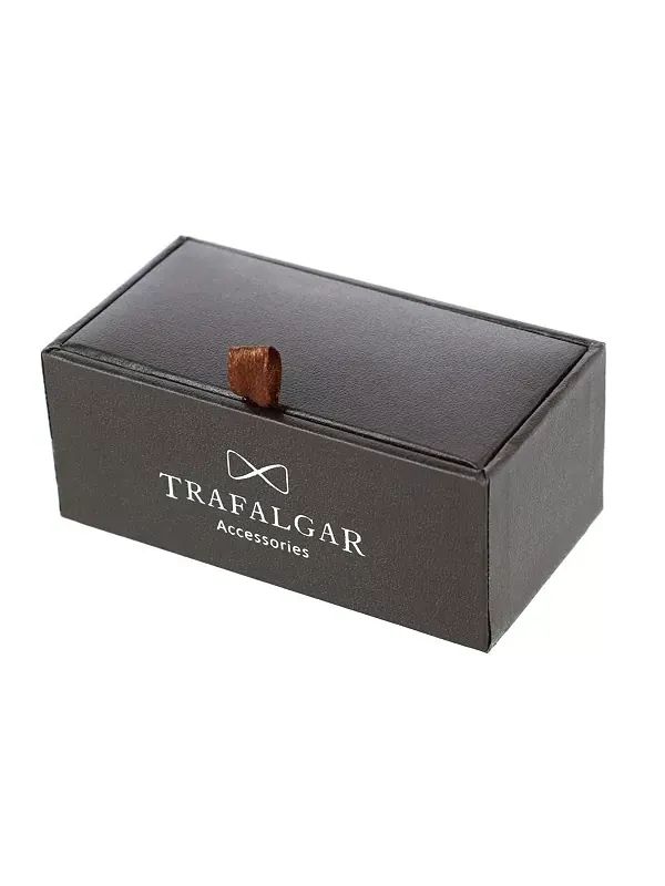 Черные лаковые запонки-подушечки Trafalgar — изображение 3 из 3, оттенок серебристый