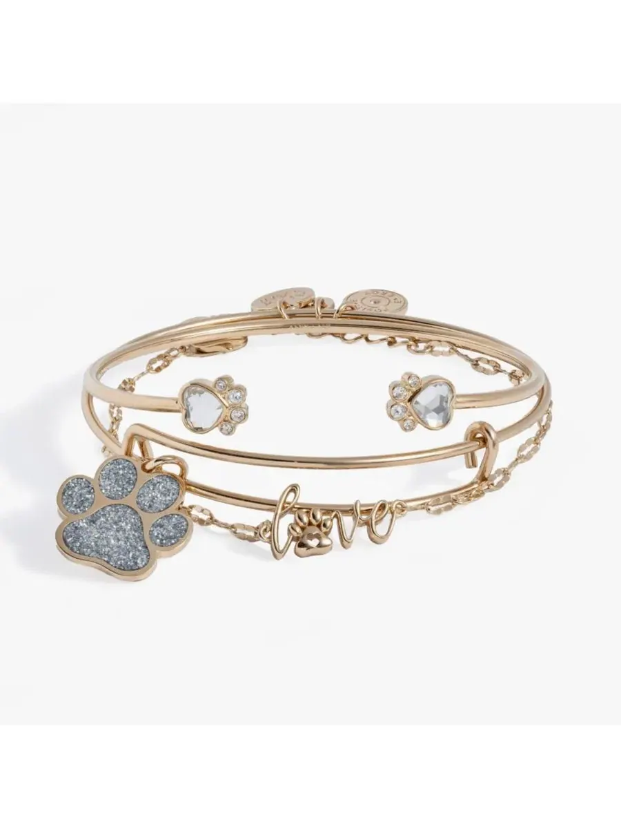 Набор из 3 браслетов «Лапы любви» Alex And Ani
