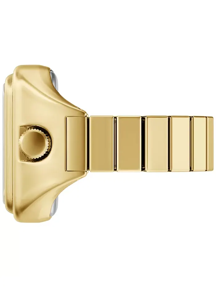 Женские часы Raquel Watch Ring с двумя стрелками, позолоченный корпус из нержавеющей стали, 14 мм — изображение 3 из 7