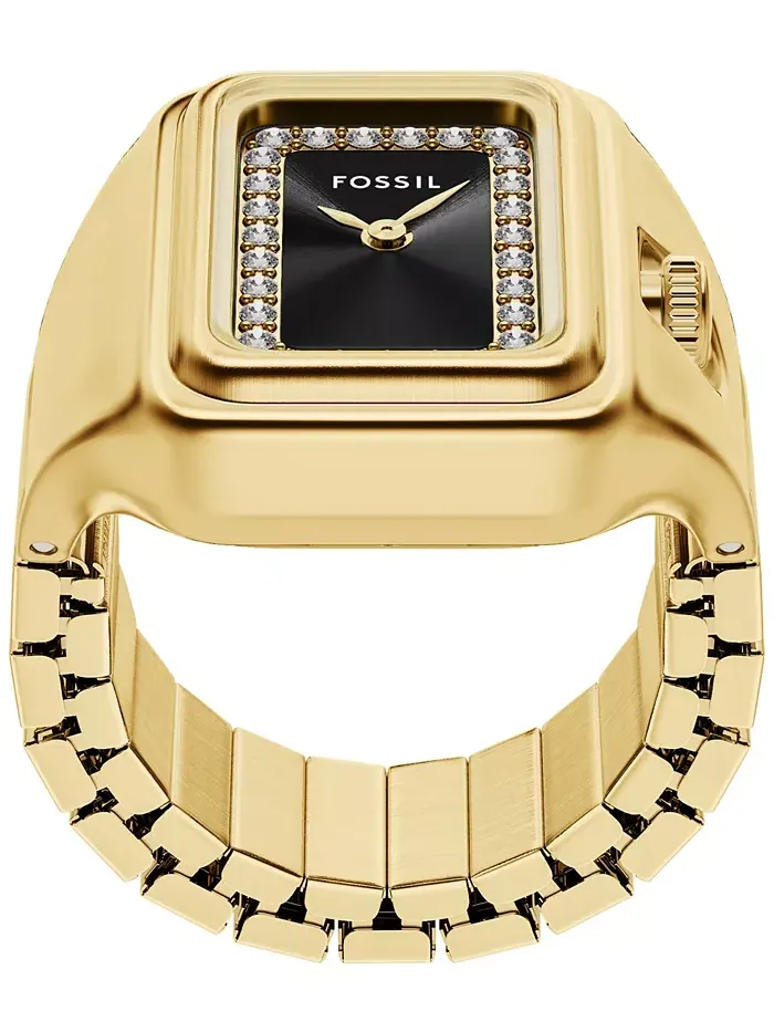 Женские часы Raquel Watch Ring с двумя стрелками, позолоченный корпус из нержавеющей стали, 14 мм — изображение 4 из 7