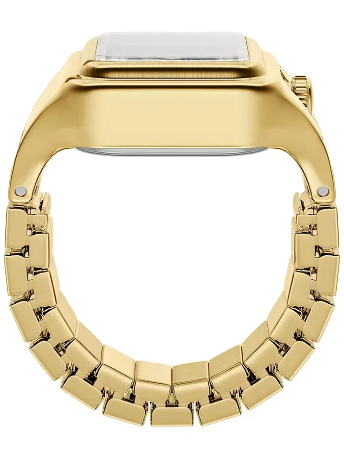 Женские часы Raquel Watch Ring с двумя стрелками, позолоченный корпус из нержавеющей стали, 14 мм — изображение 7 из 7