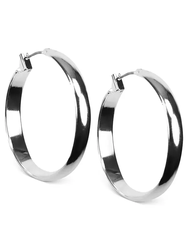 Серьги-Кольца, 1,25 дюйма Anne Klein — изображение 1 из 3, оттенок серебряный