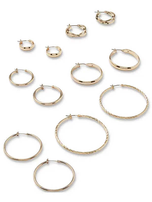 Серьги-Кольца, 1,25 дюйма Anne Klein — изображение 3 из 3, оттенок серебряный
