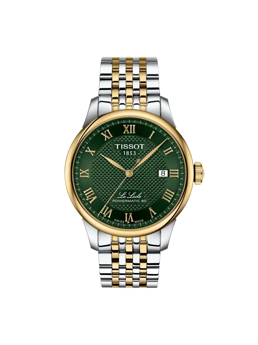 Мужские часы Powermatic Two-Tone из нержавеющей стали, 39,30 мм Tissot — изображение 1 из 5, оттенок зеленый
