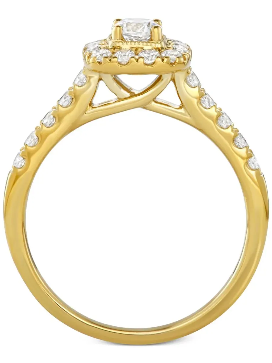 Обручальное кольцо с бриллиантами, 1 ct. t.w. — изображение 3 из 6, оттенок желтый золотистый