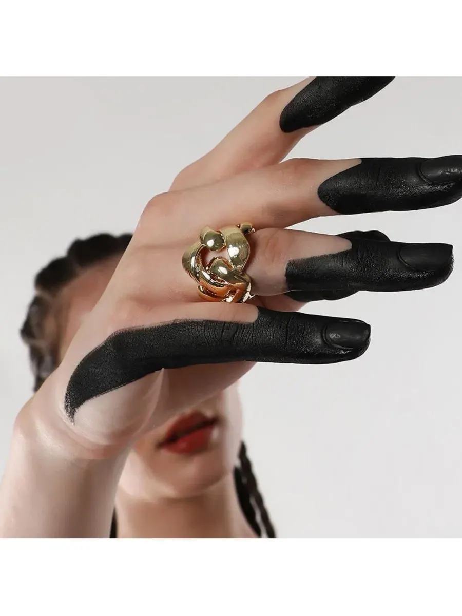 Кольцо-пусеты с кристаллами The Link Statement Ring SOHI — изображение 3 из 7, оттенок золото