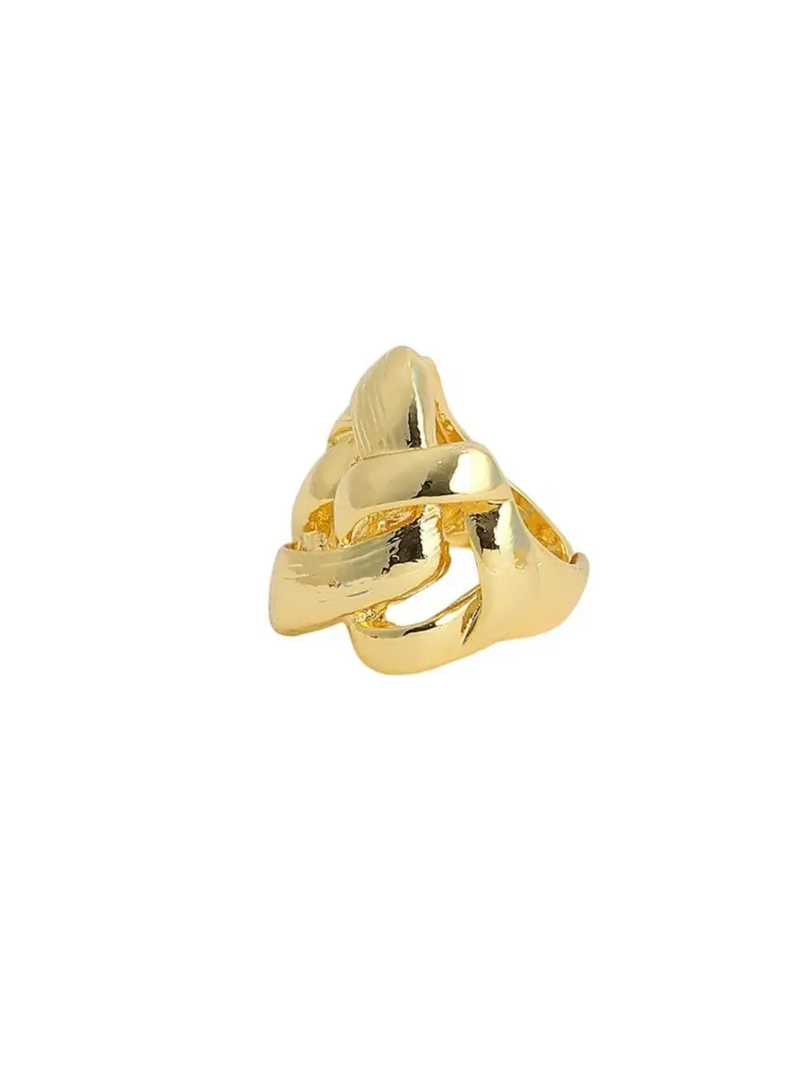 Кольцо-пусеты с кристаллами The Link Statement Ring SOHI — изображение 6 из 7, оттенок золото
