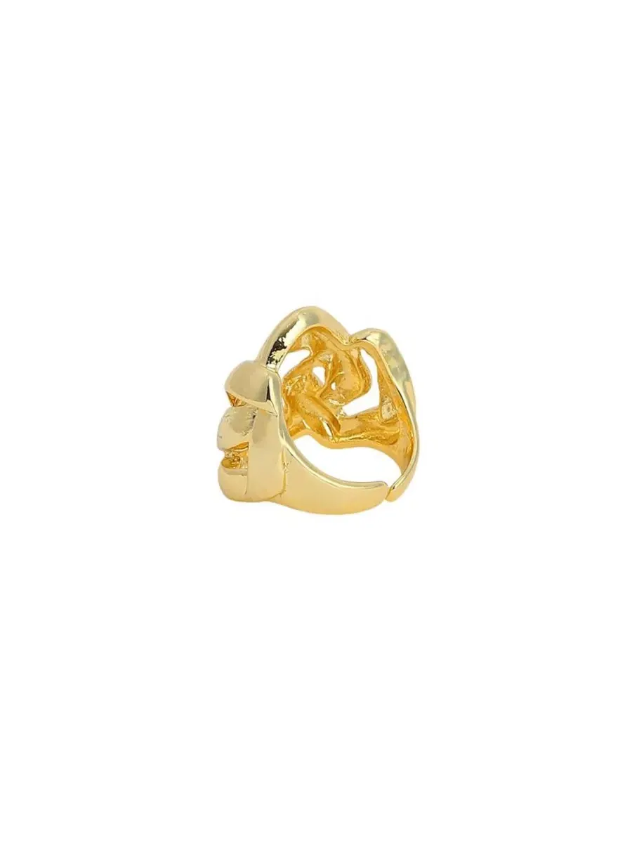 Кольцо-пусеты с кристаллами The Link Statement Ring SOHI — изображение 7 из 7, оттенок золото