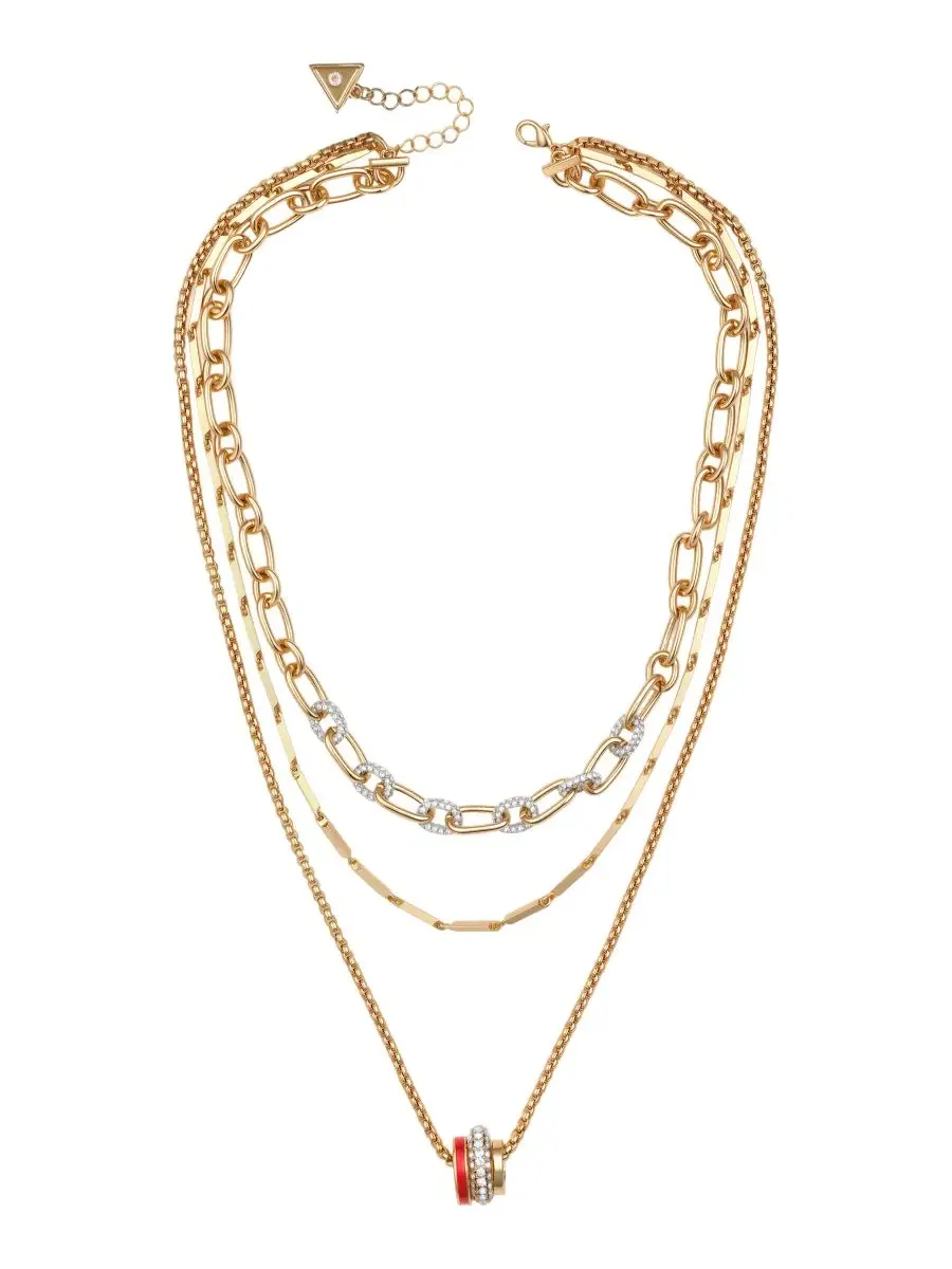 Колье-сеть с кристаллами и подвесками GUESS — изображение 2 из 4, оттенок золото