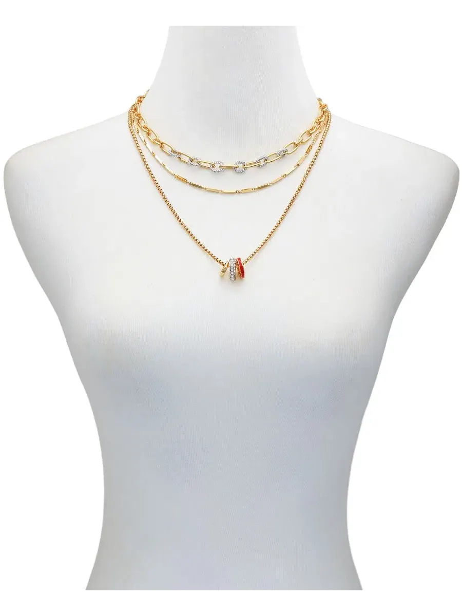 Колье-сеть с кристаллами и подвесками GUESS — изображение 3 из 4, оттенок золото