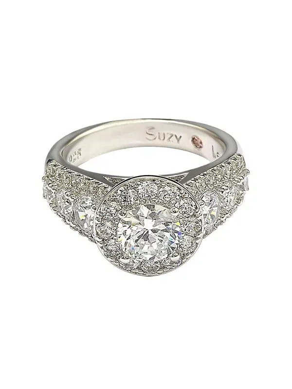 Обручальное кольцо Suzy Levian Bridal из стерлингового серебра с кубическим цирконием Suzy Levian — изображение 3 из 3