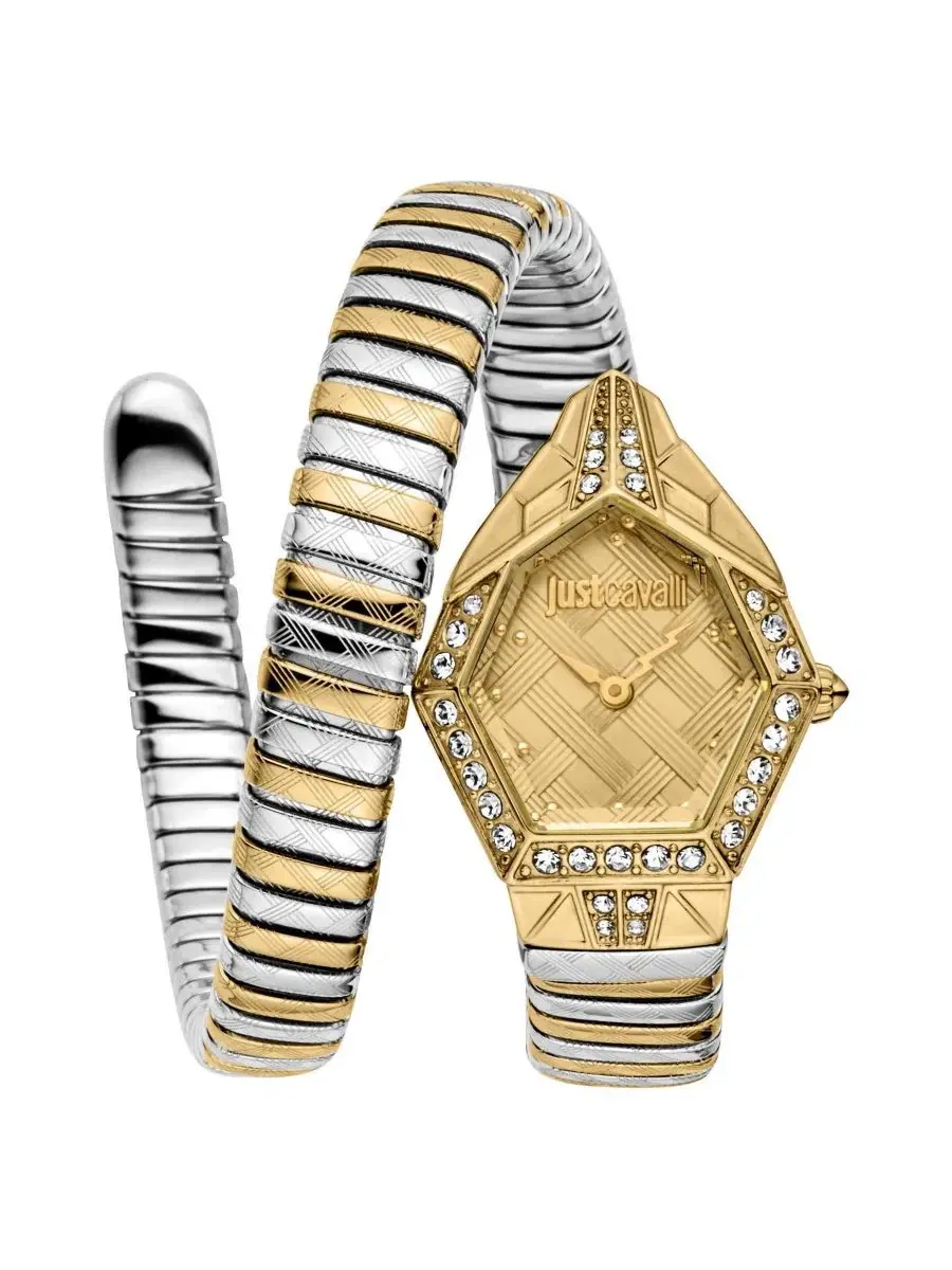 Женские часы Glam Chic Quartz с браслетом из нержавеющей стали Just Cavalli — золотистый