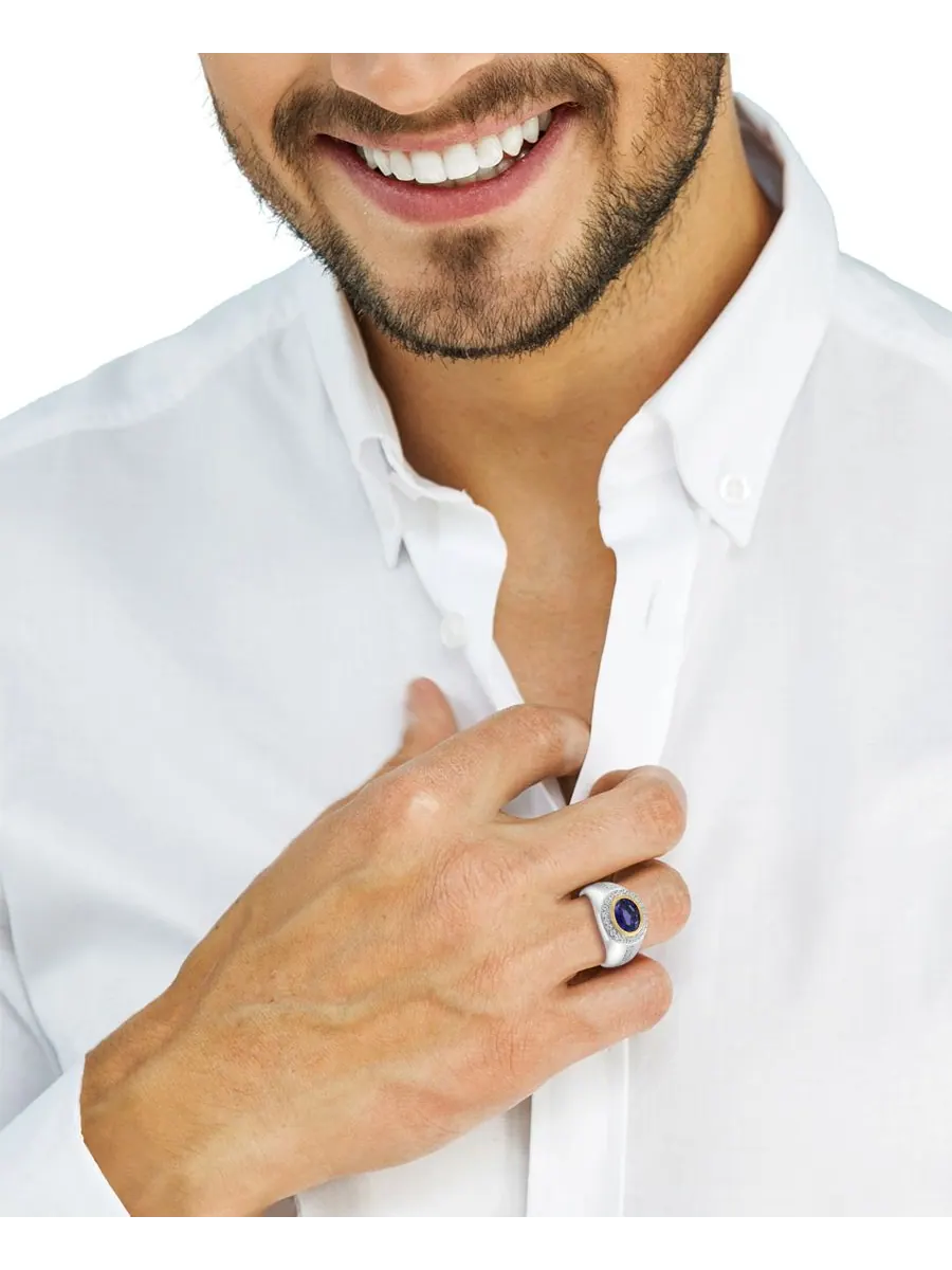 Кольцо из стерлингового серебра с иолитом (2 карата) и белым цирконом (1,8 карата) EFFY Collection — изображение 4 из 4