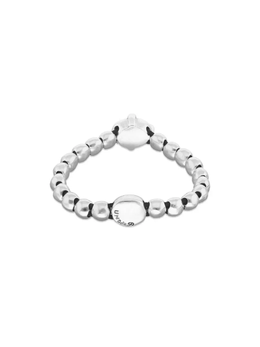 Браслет с синими гранеными кристаллами Blue Faceted Crystals Elastic UNOde50 — изображение 2 из 5, оттенок серебряный