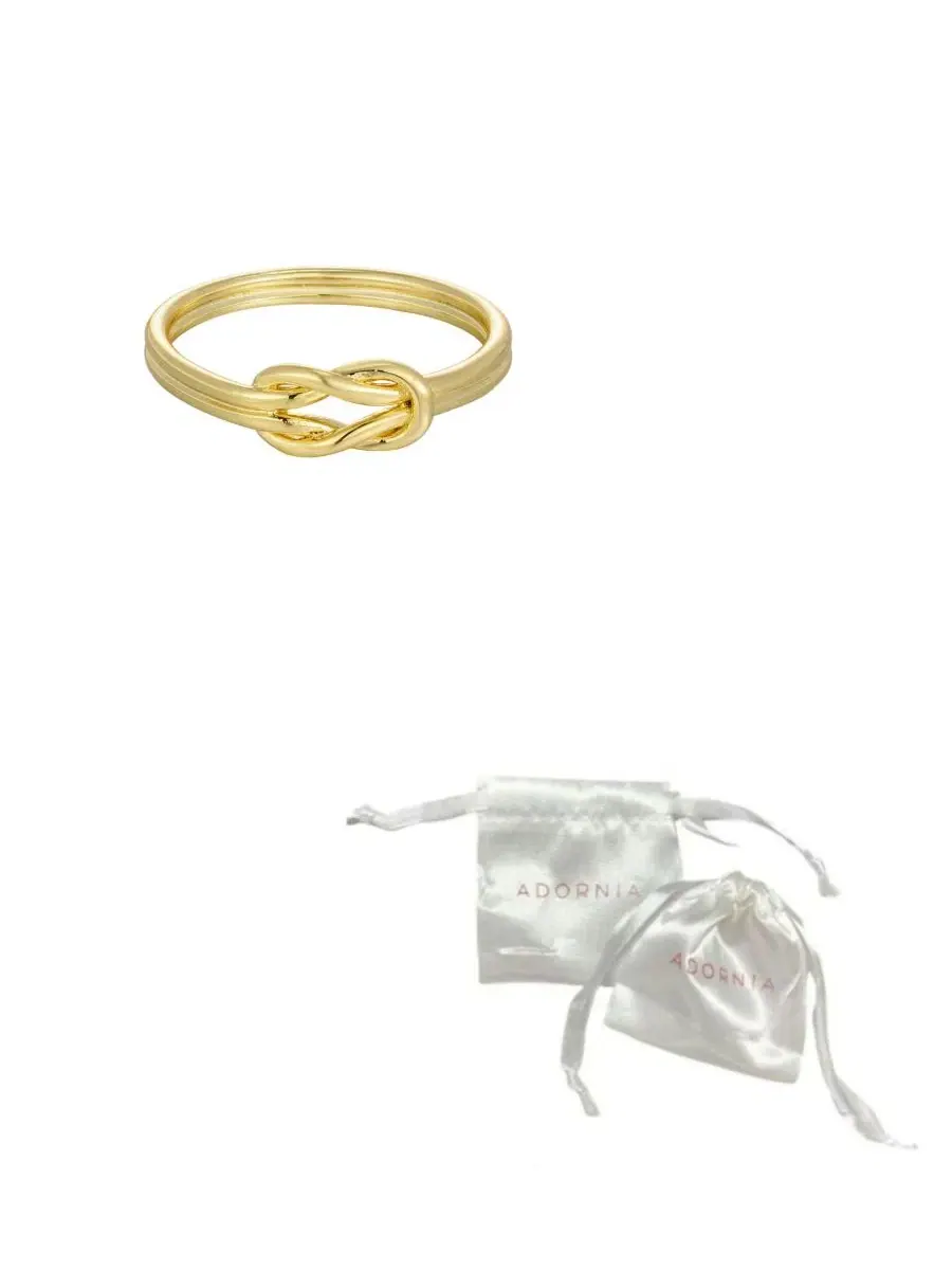 Кольцо Double Knot 14k Gold-Plated ADORNIA — изображение 4 из 4, оттенок золото