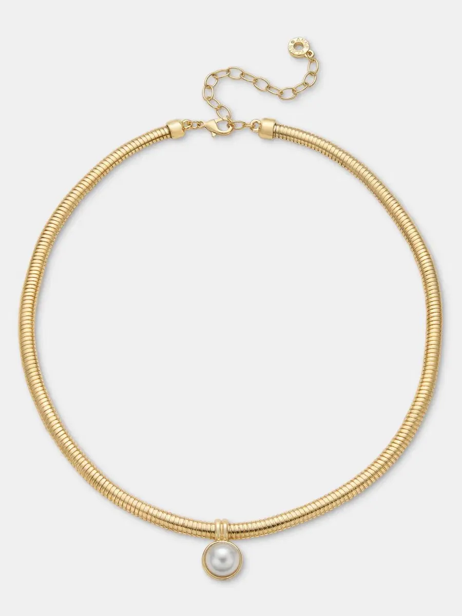 Ожерелье с подвеской-жемчугом Omega Anne Klein — изображение 1 из 5, оттенок белый