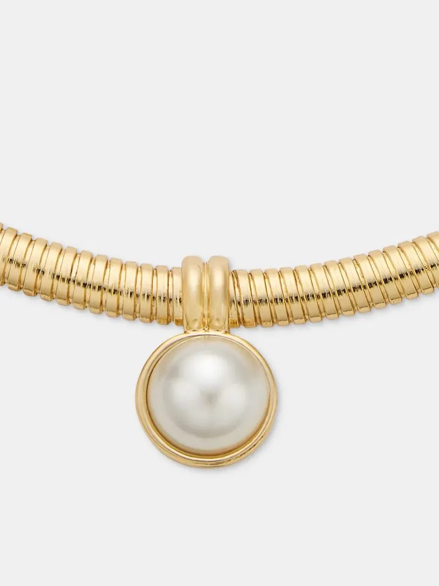 Ожерелье с подвеской-жемчугом Omega Anne Klein — изображение 2 из 5, оттенок белый