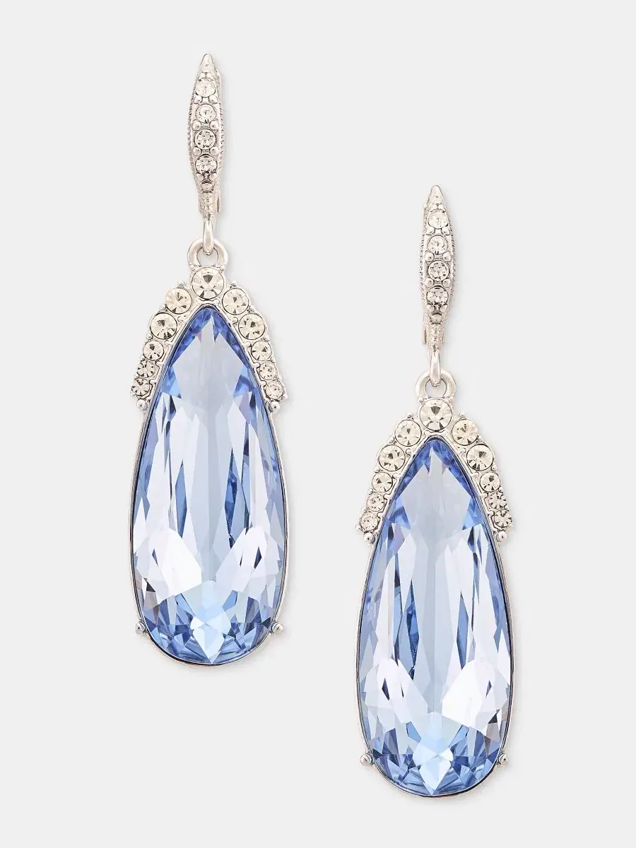 Серьги-подвески каплевидные с кристаллами Crystal Pear-Shape Drop Givenchy — изображение 1 из 4, оттенок голубой